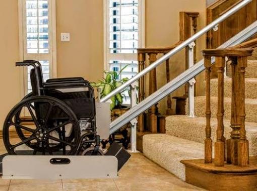 Stair climbing aids for wheelchair 