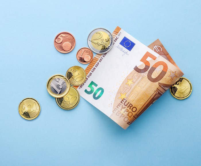 Euromuuenzen und Eurogeldschein