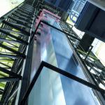 Futuristic glass elevator