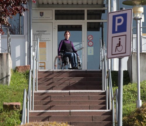 Stairlift wheelchair user