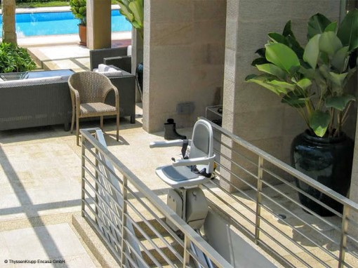 Stairlift on terrace