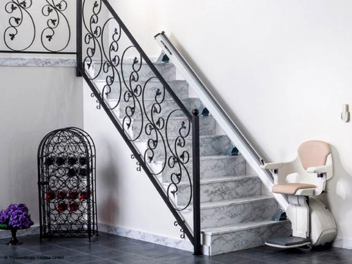 Stairlift on marble staircase